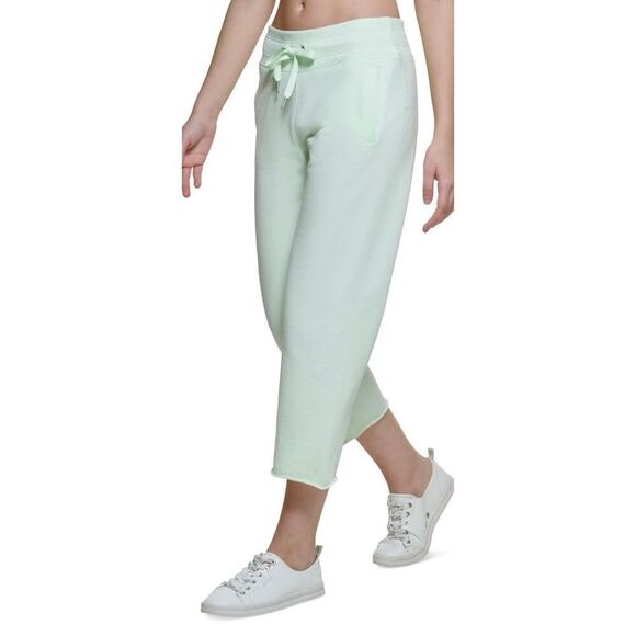 Calvin Klein Women S Cropped Sweatpants Green Size Medium - Picture 1 of 3